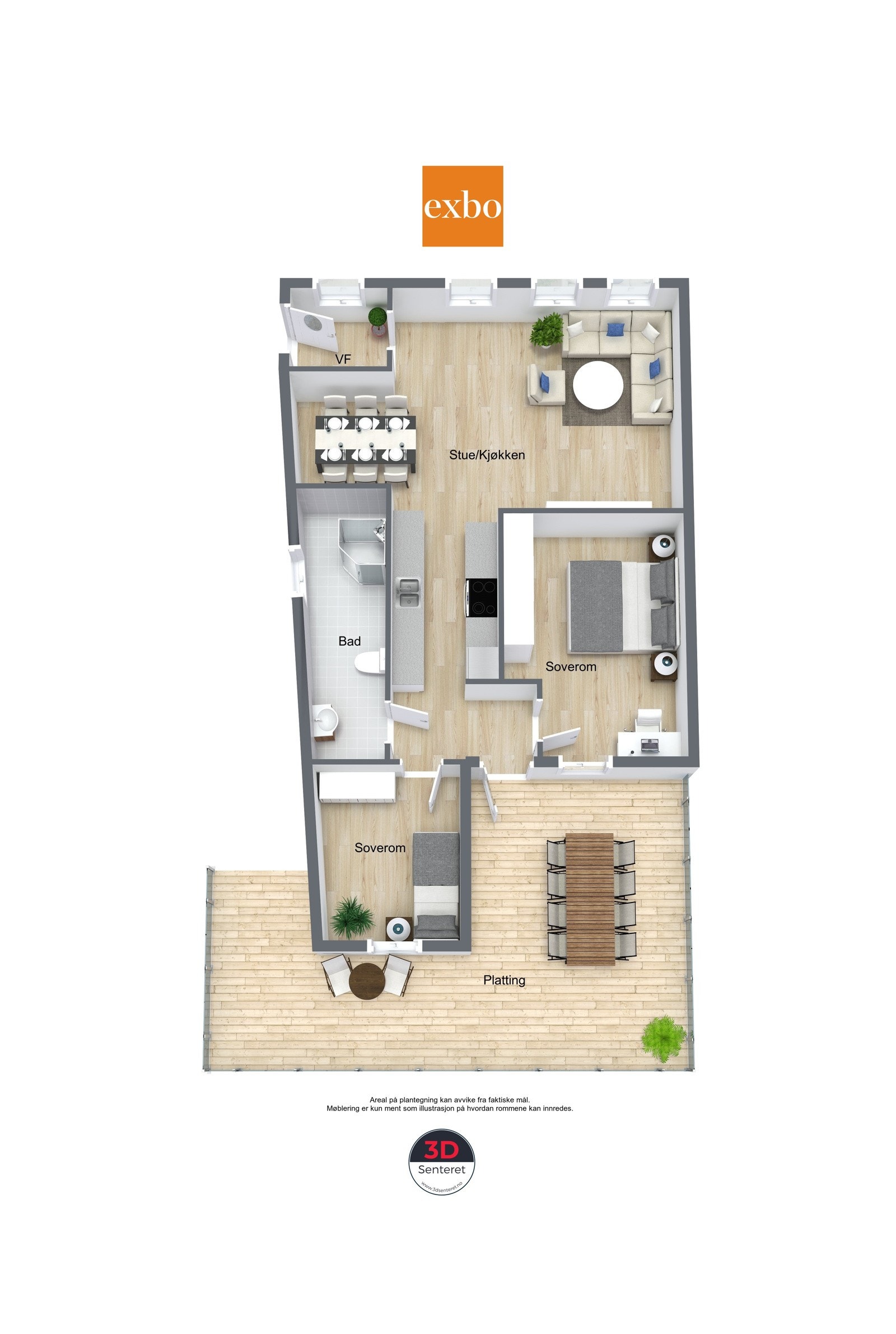 Skinnermoen 12 - Planskisse 1 - 3D Floor Plan Galleribilde