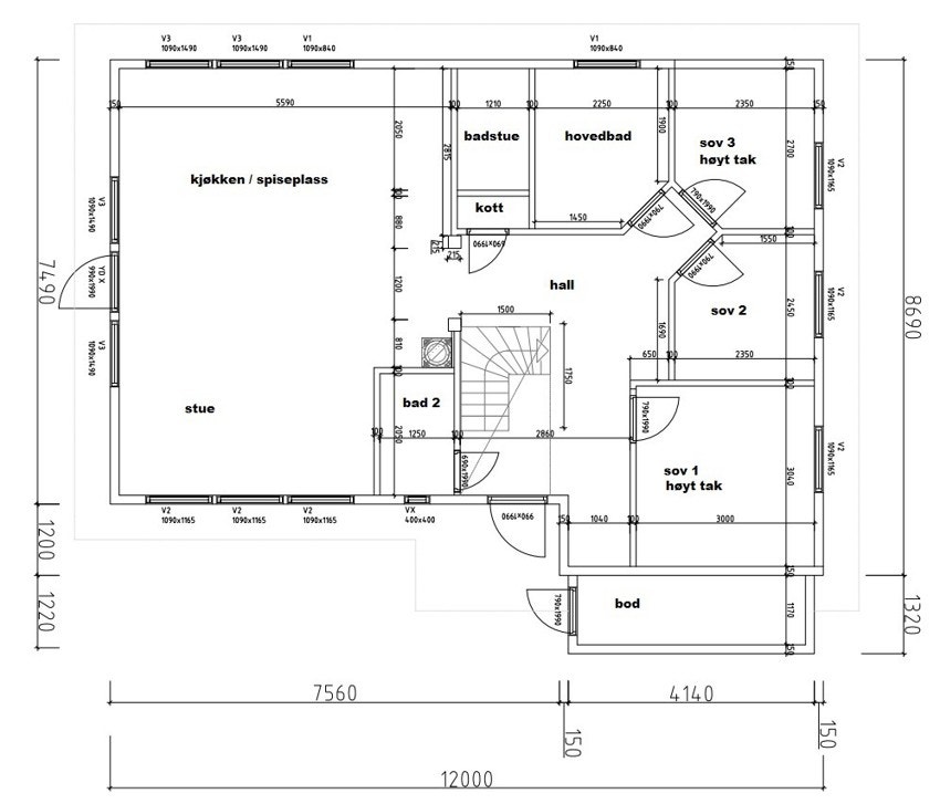 Planløsning plan 1 Galleribilde