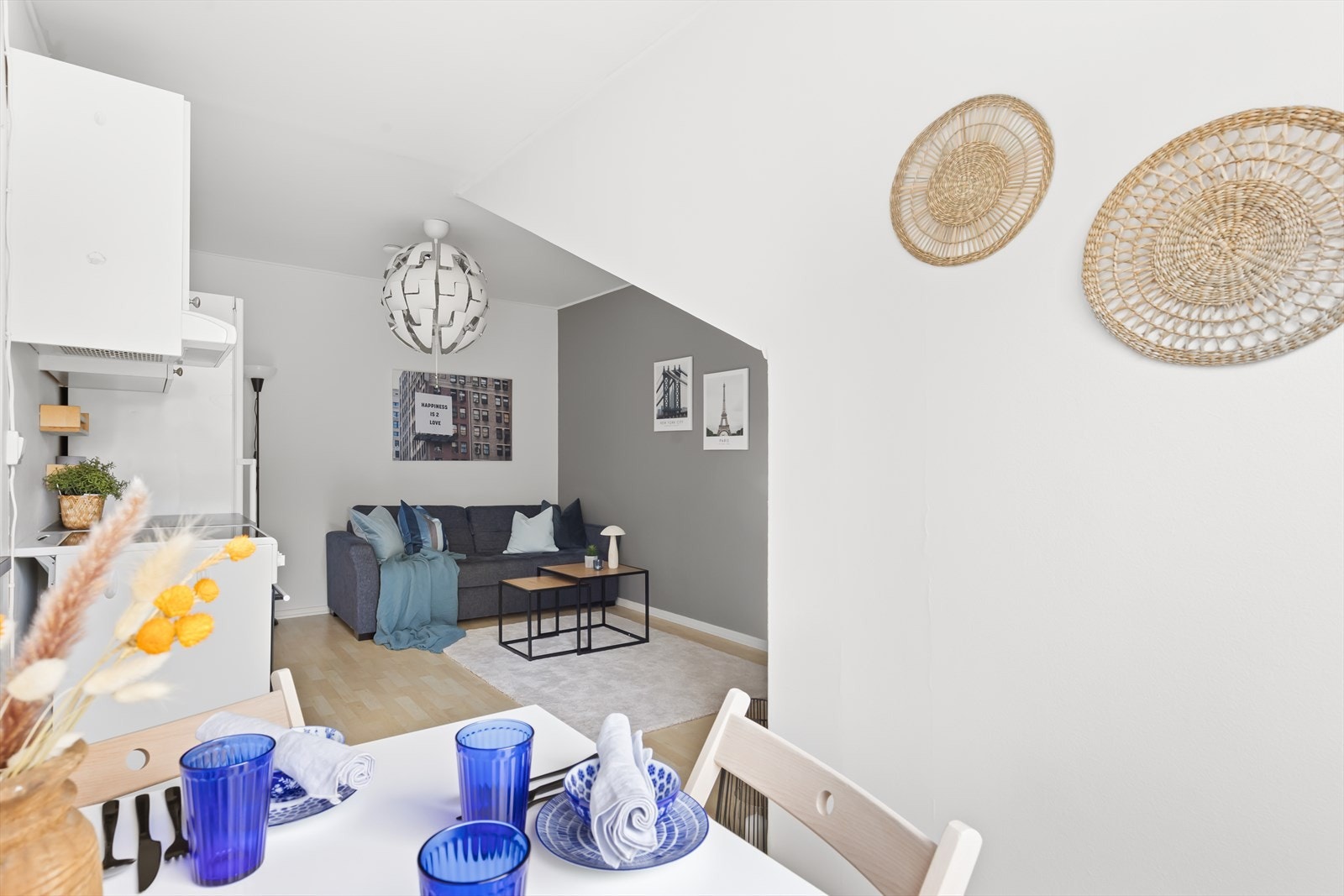 Leiligheten er malt i moderne og tidsriktige farger. Galleribilde