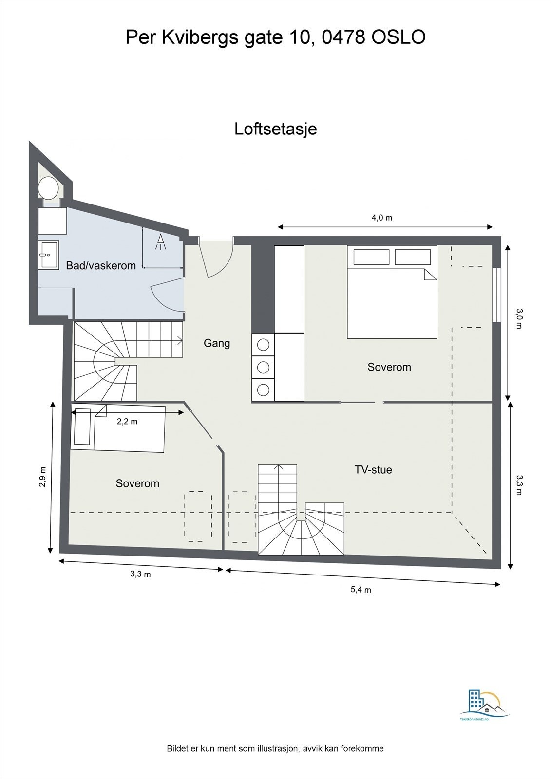 Etasjen over hovedetasjen var tidligere en del av borettslagets loft. Her har arkitekten laget to soverom, en koselig tv-stue/evt. lekerom og et stort og godt kombinert baderom/vaskerom. En perfekt etasje! Galleribilde