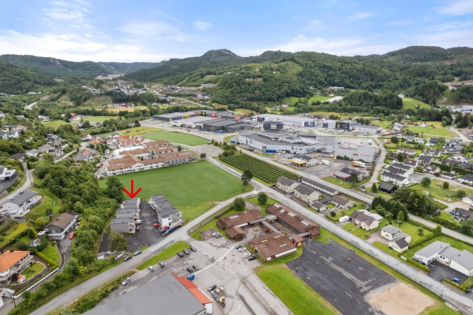 Dronefoto av området Galleribilde