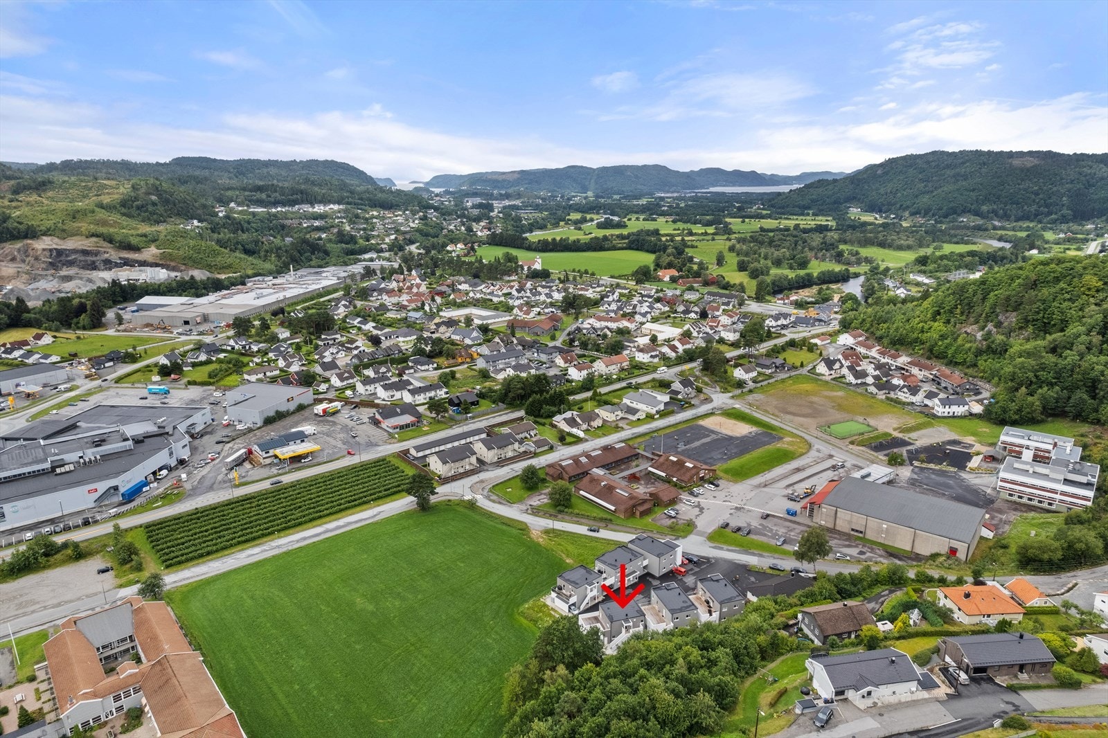 Dronefoto av området Galleribilde