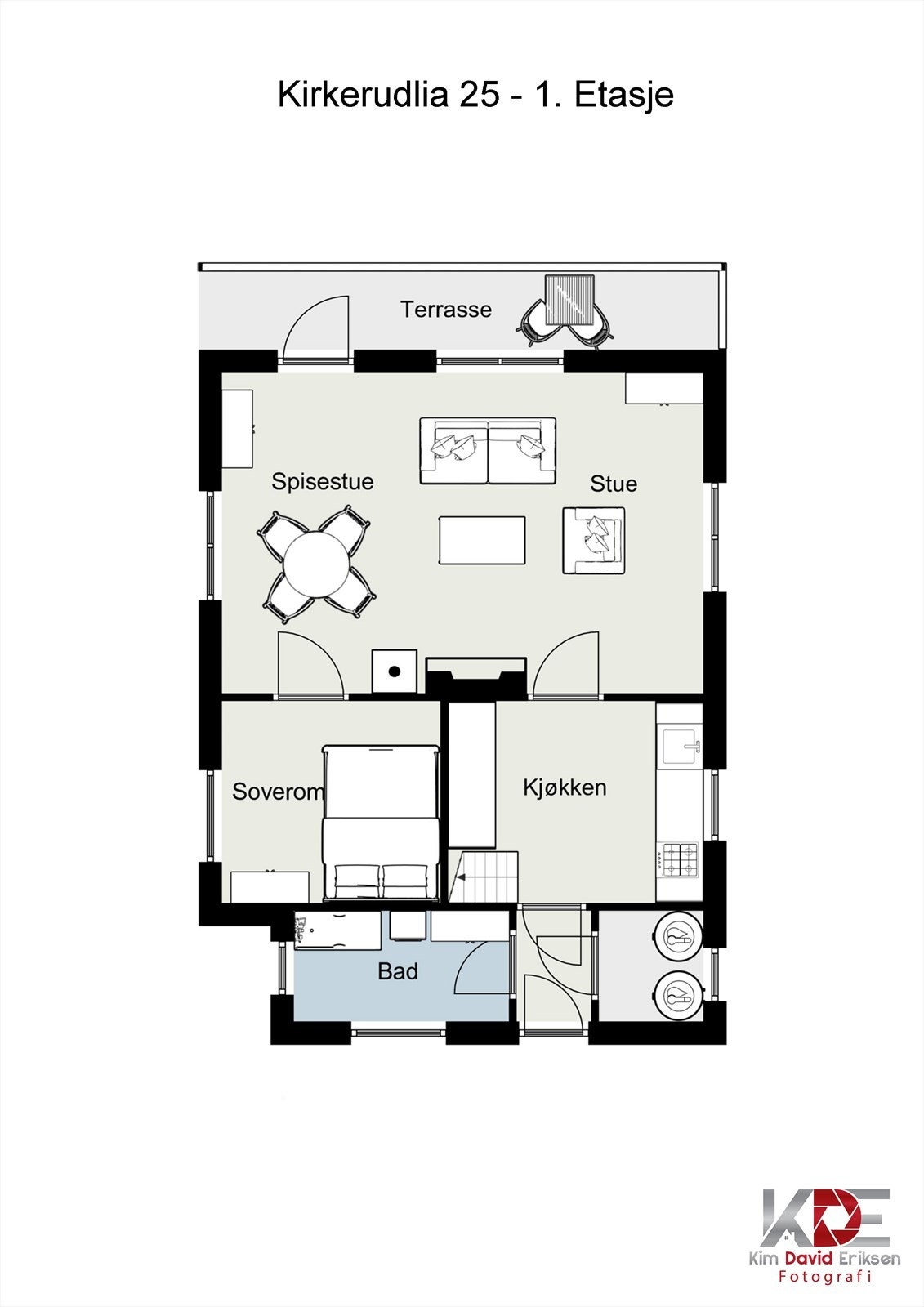 Hytta er over 1 etasje pluss innholdsrikt loft. Galleribilde