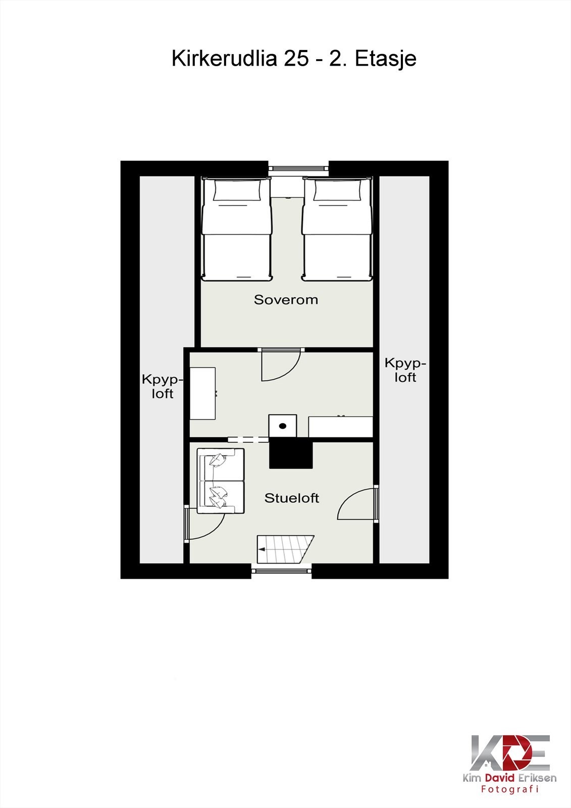 Innholdsrik loft som gir deg ekstra boltreplass. Rommene her oppe er ikke godkjent til varig opphold. Galleribilde