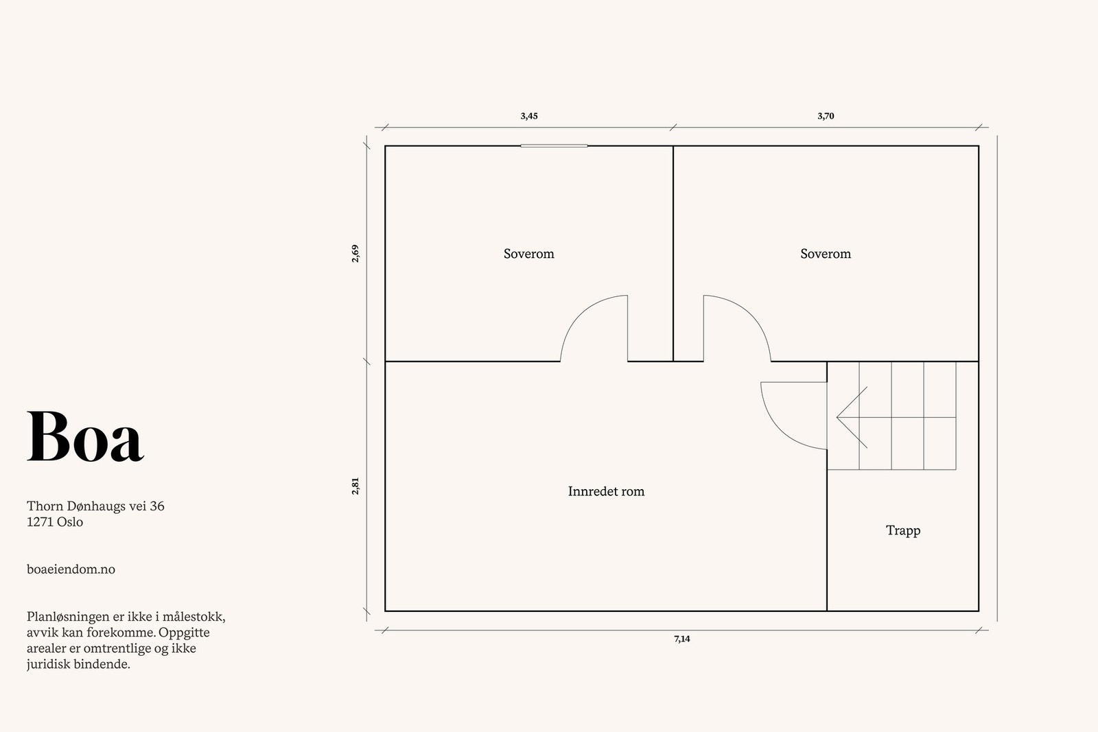 2. etasje/loft: Trapperom, innredet rom og to soverom. Galleribilde