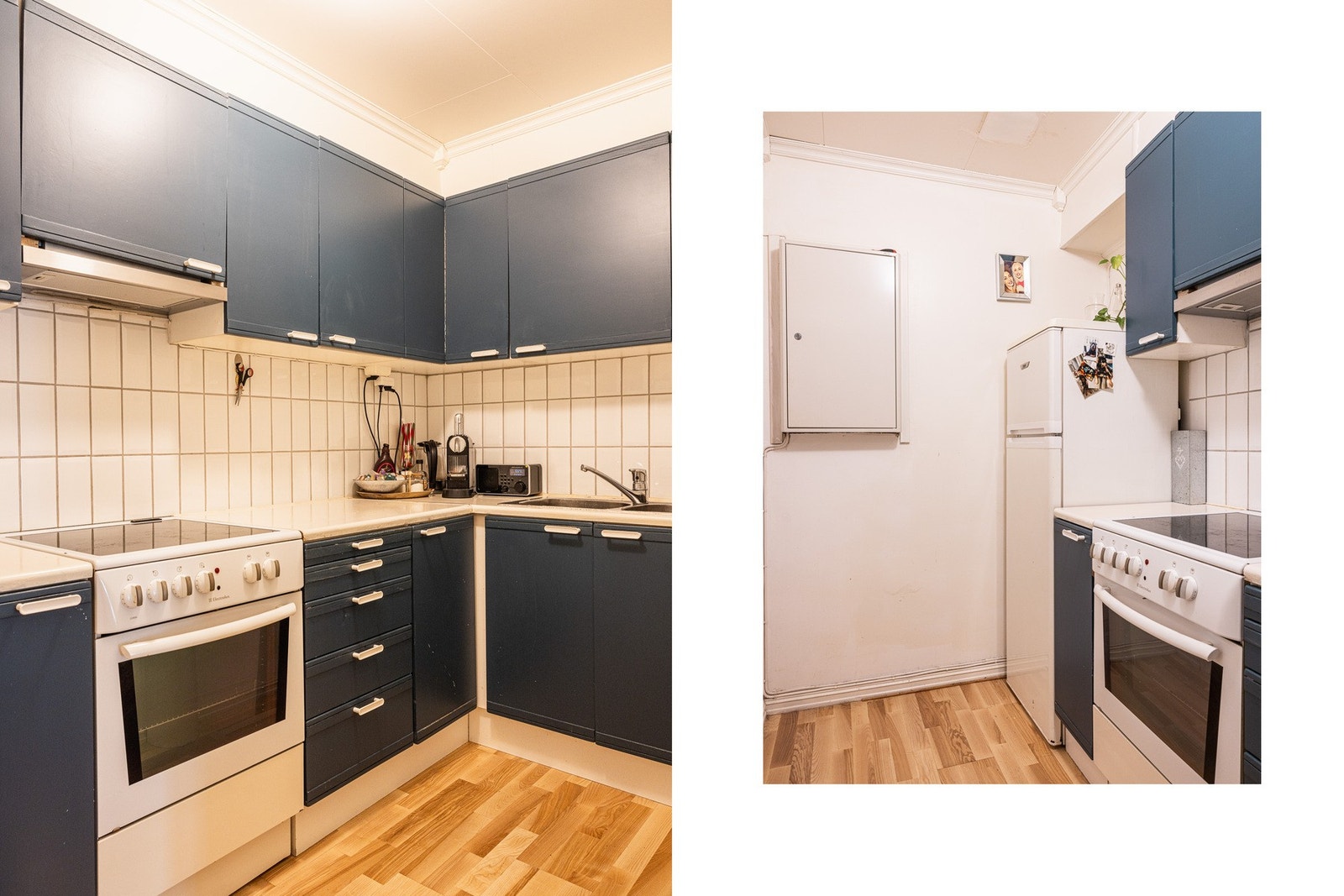 Separat kjøkken med eldre innredning. Galleribilde