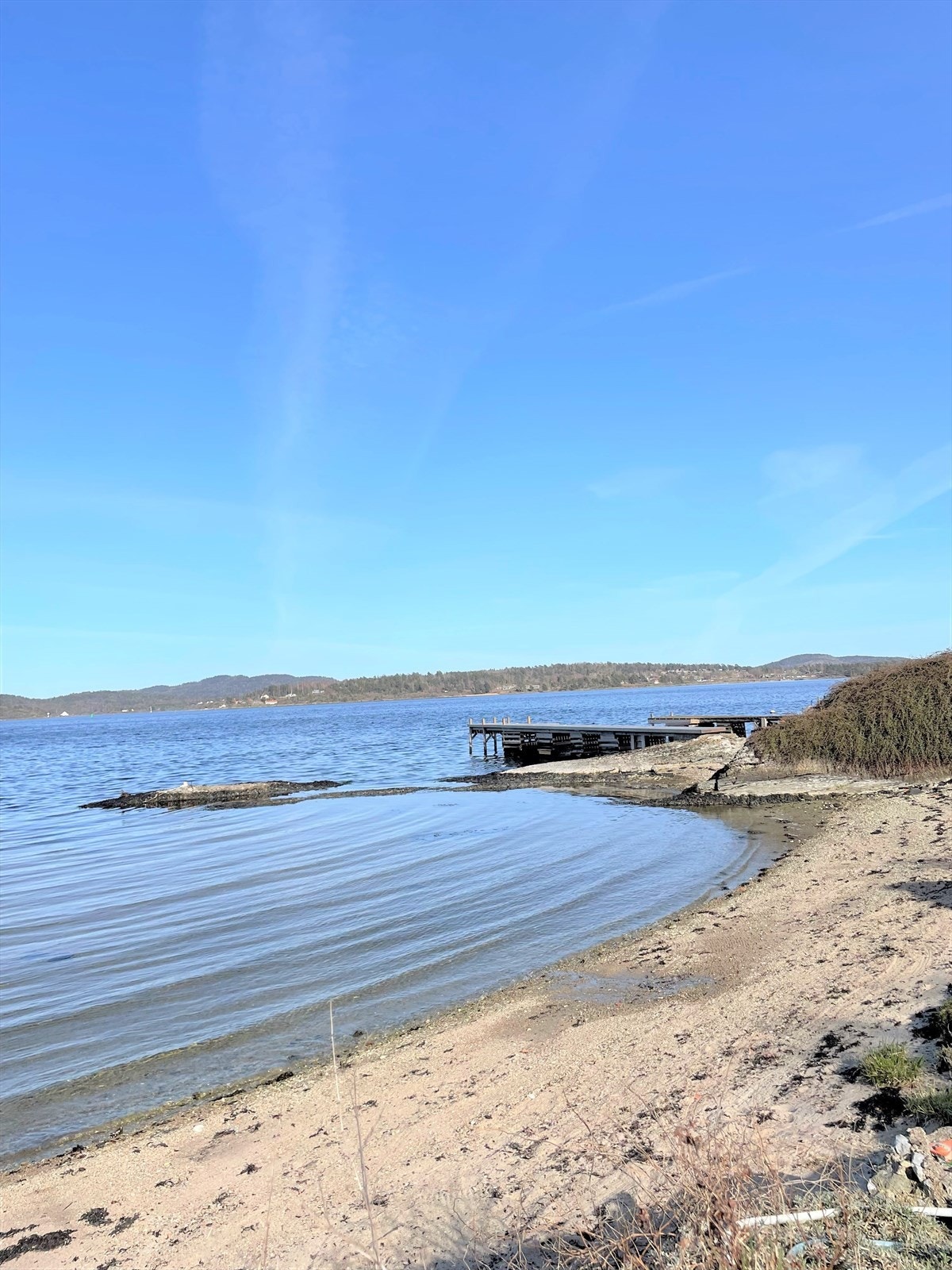 Strand rett nedenfor eiendommen like ved båtplassen! Galleribilde