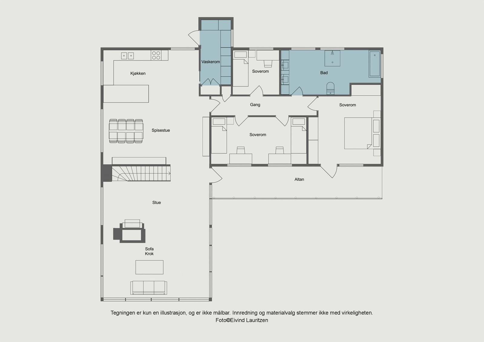 Plantegning 1. etasje Galleribilde