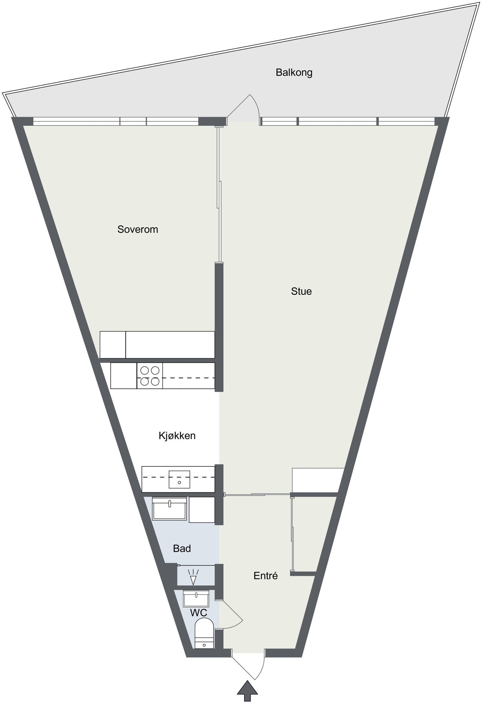 Rosenli 17 - 1. Etasje - 2D Floor Plan Galleribilde
