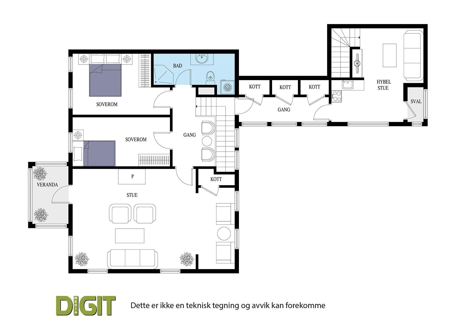 Plantegning 2. etasje Galleribilde