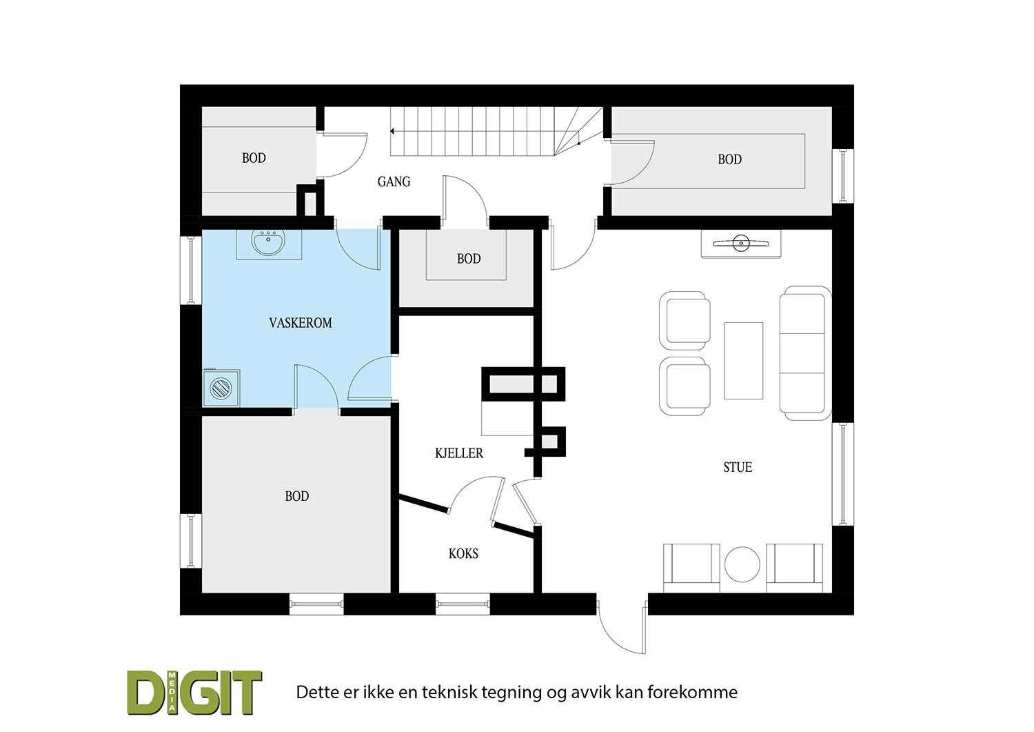 Plantegning kjeller Galleribilde
