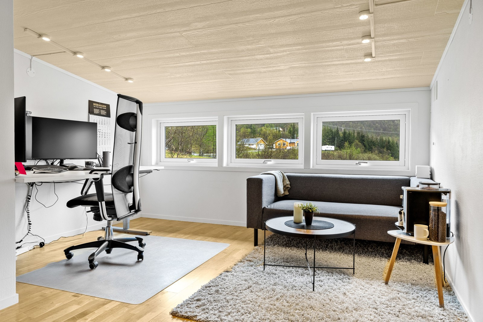 God plass til både kontor og til en liten sofa