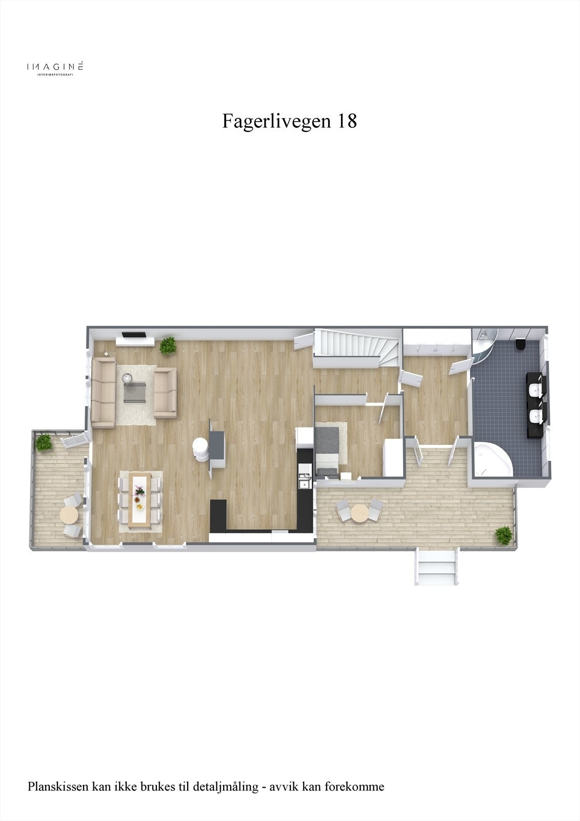 Plantegning- 3D - 1 Etg Galleribilde