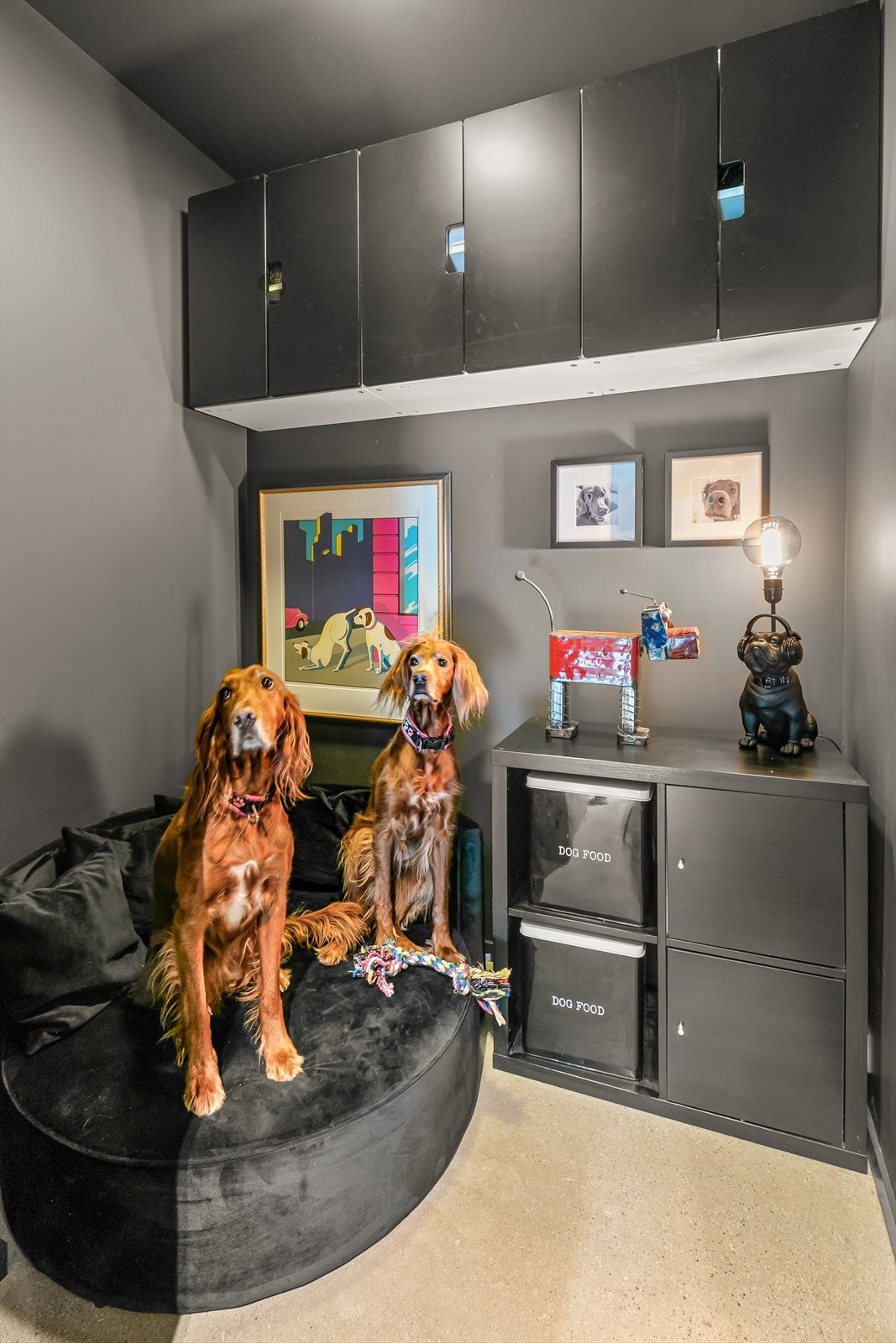 Boligen har et eget hunderom bak kjøkkenet som lett kan brukes som grovkjøkken eller vinrom Galleribilde