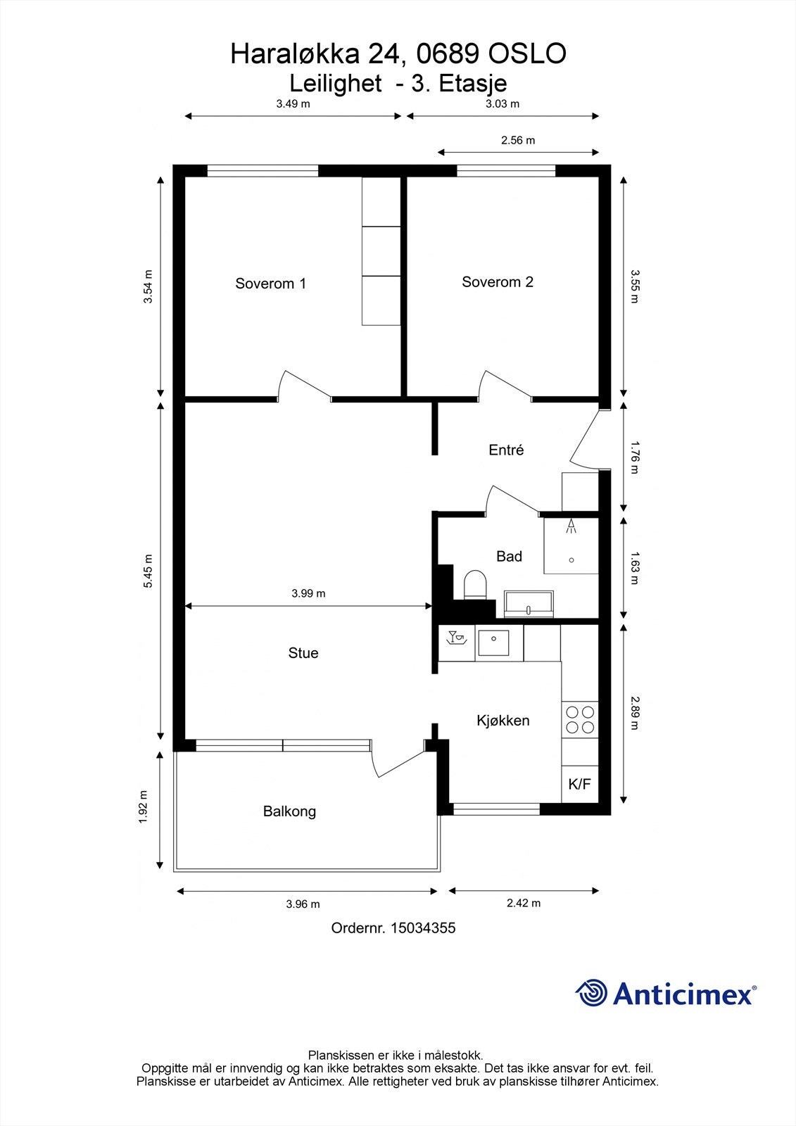 Plantegning 3. etasje Galleribilde