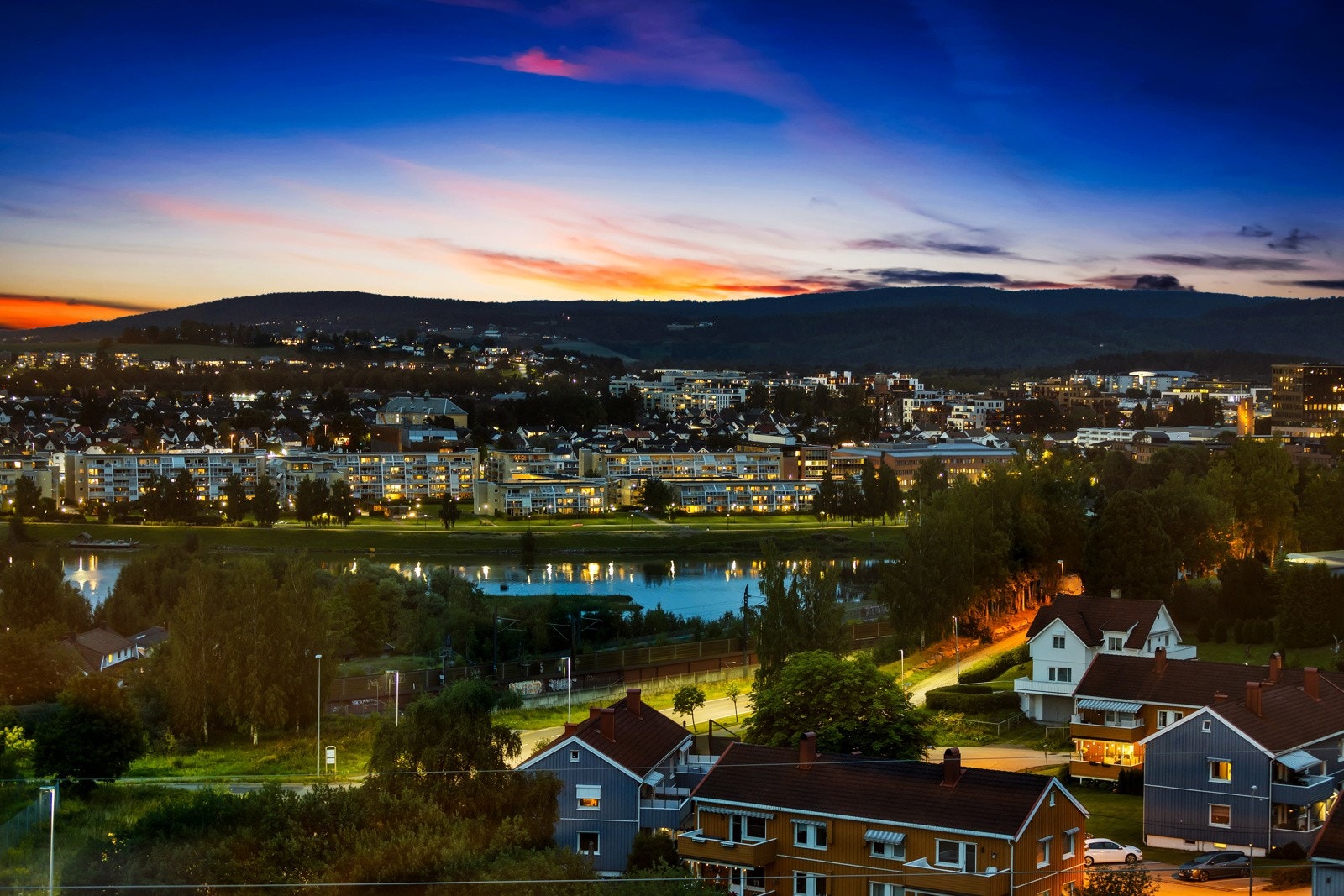 Flott utsikt over Lillestrøm. Galleribilde