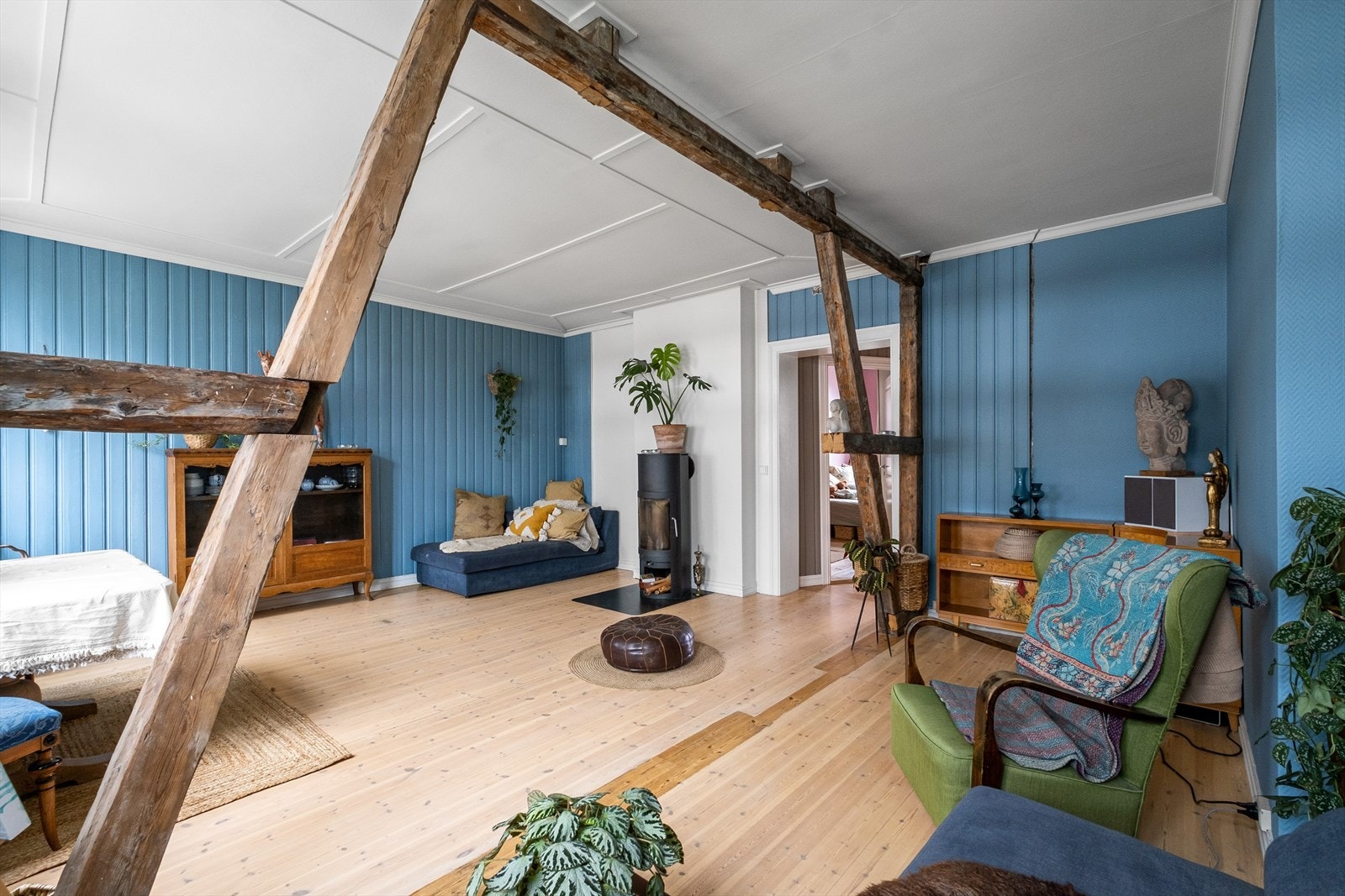 Moderne peis sikrer behagelig varme, og bidrar til hyggelig stemning Galleribilde