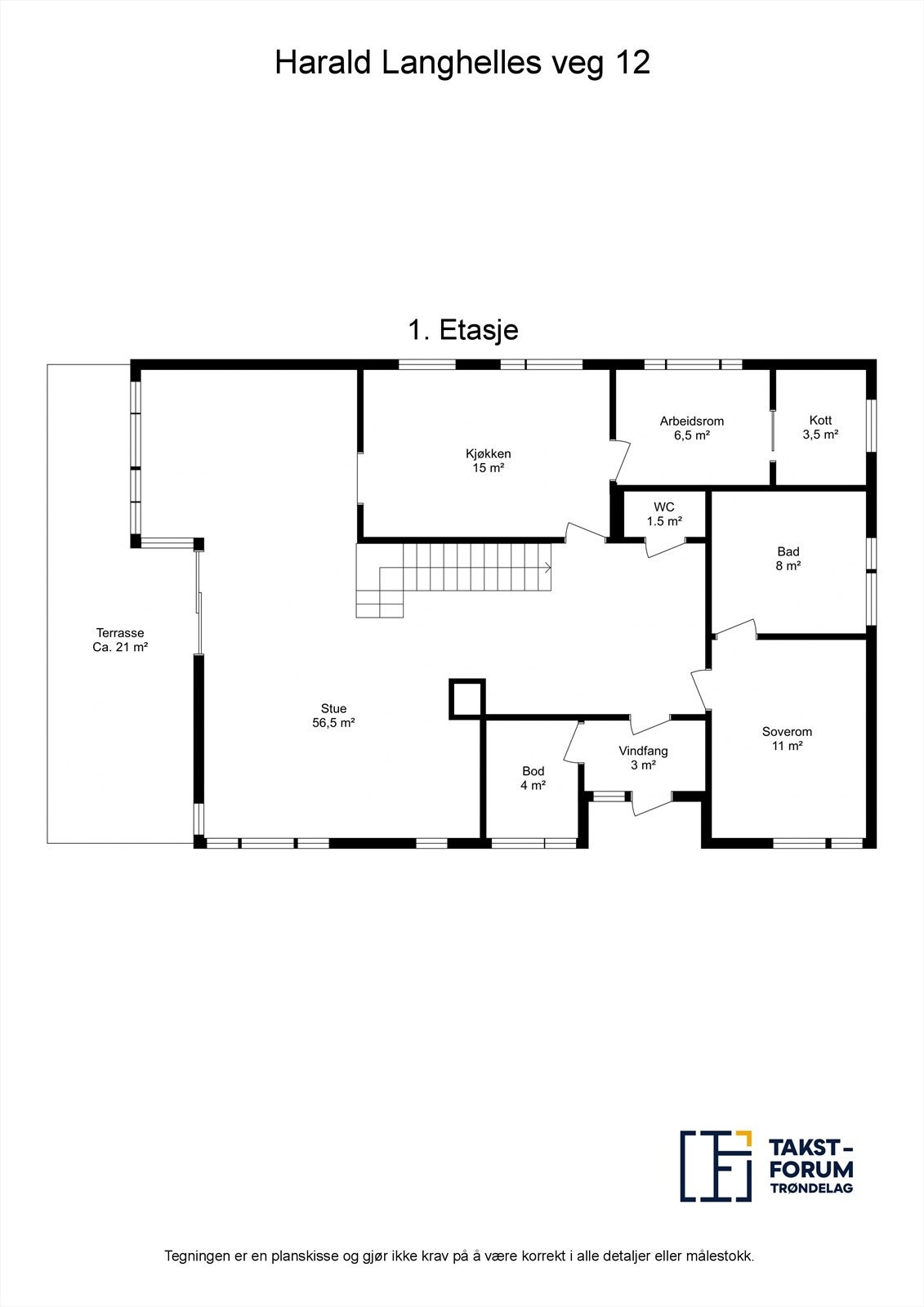 Planskisse 1. etasje. Galleribilde