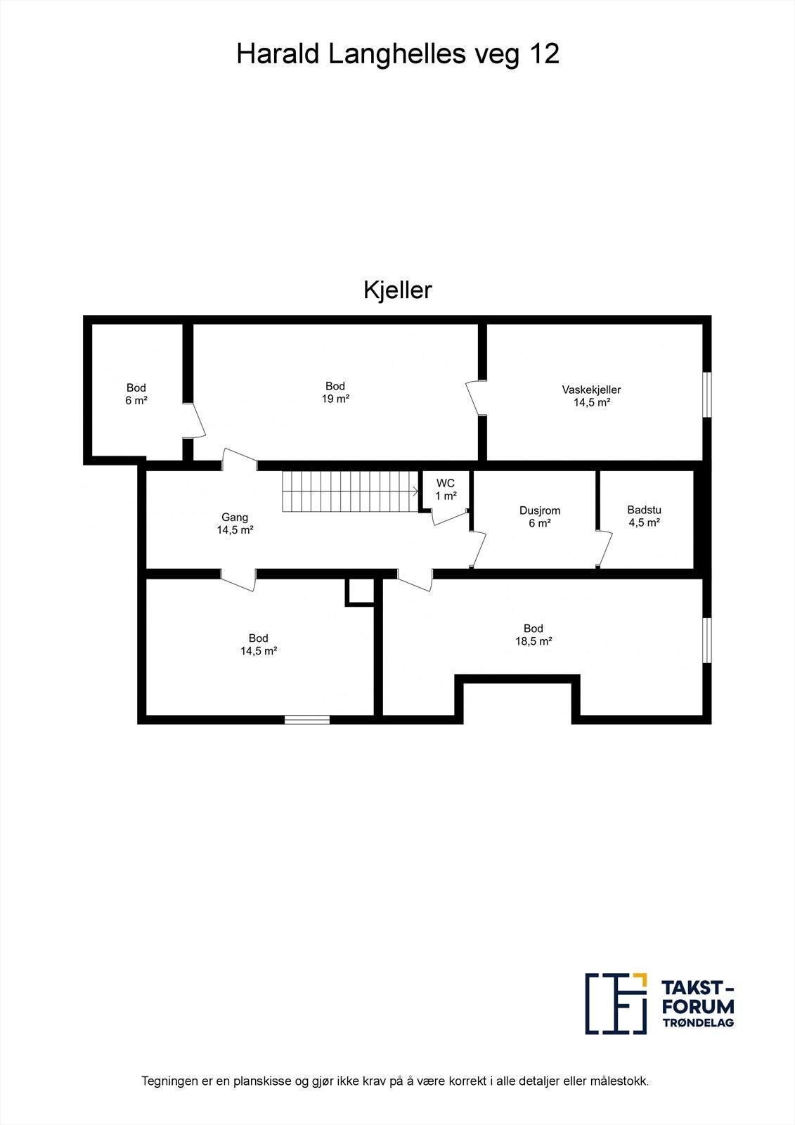 Planskisse kjeller. Galleribilde