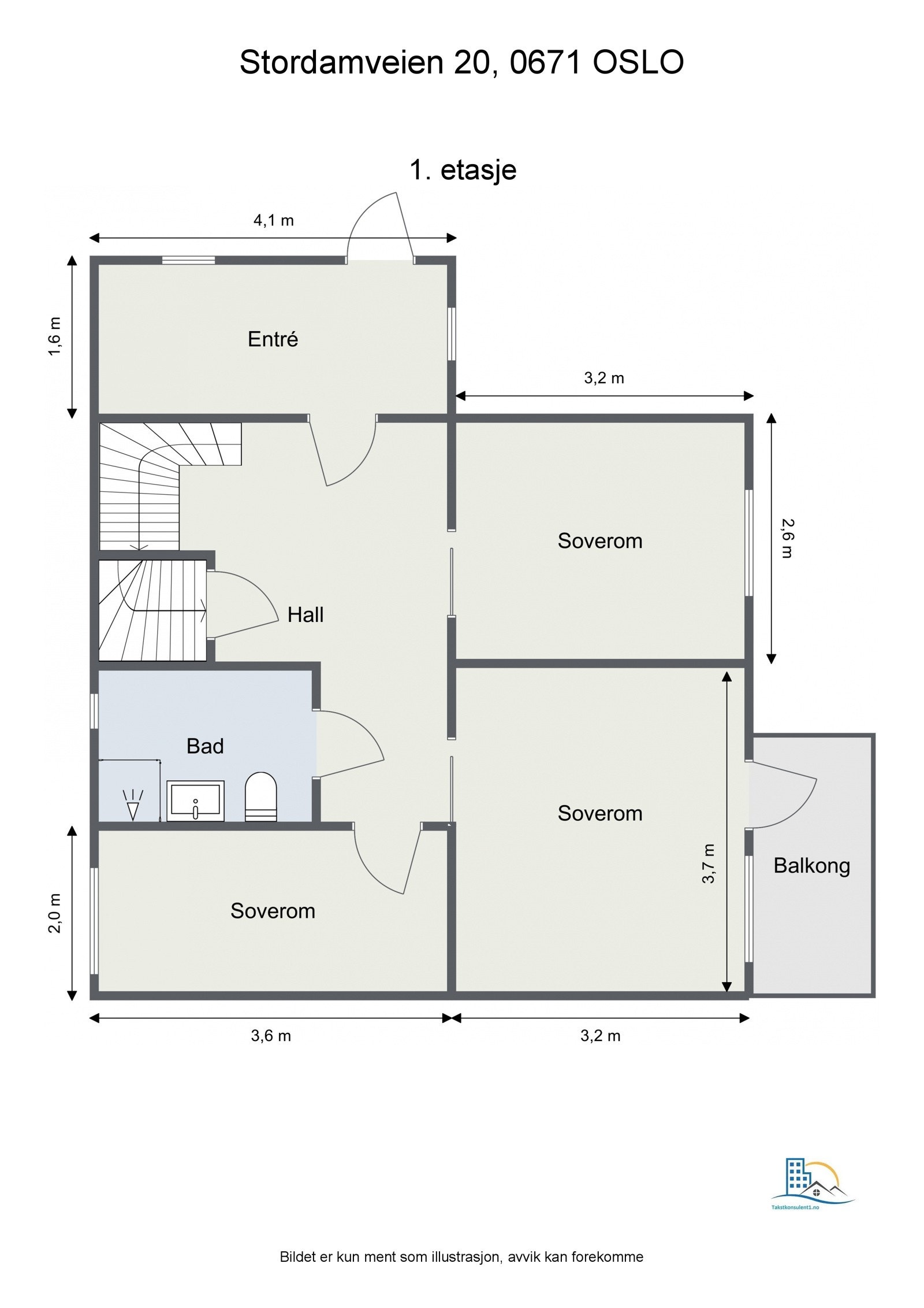 2D plantegning - 1 etasje. Avvik kan forekomme.Plan Galleribilde