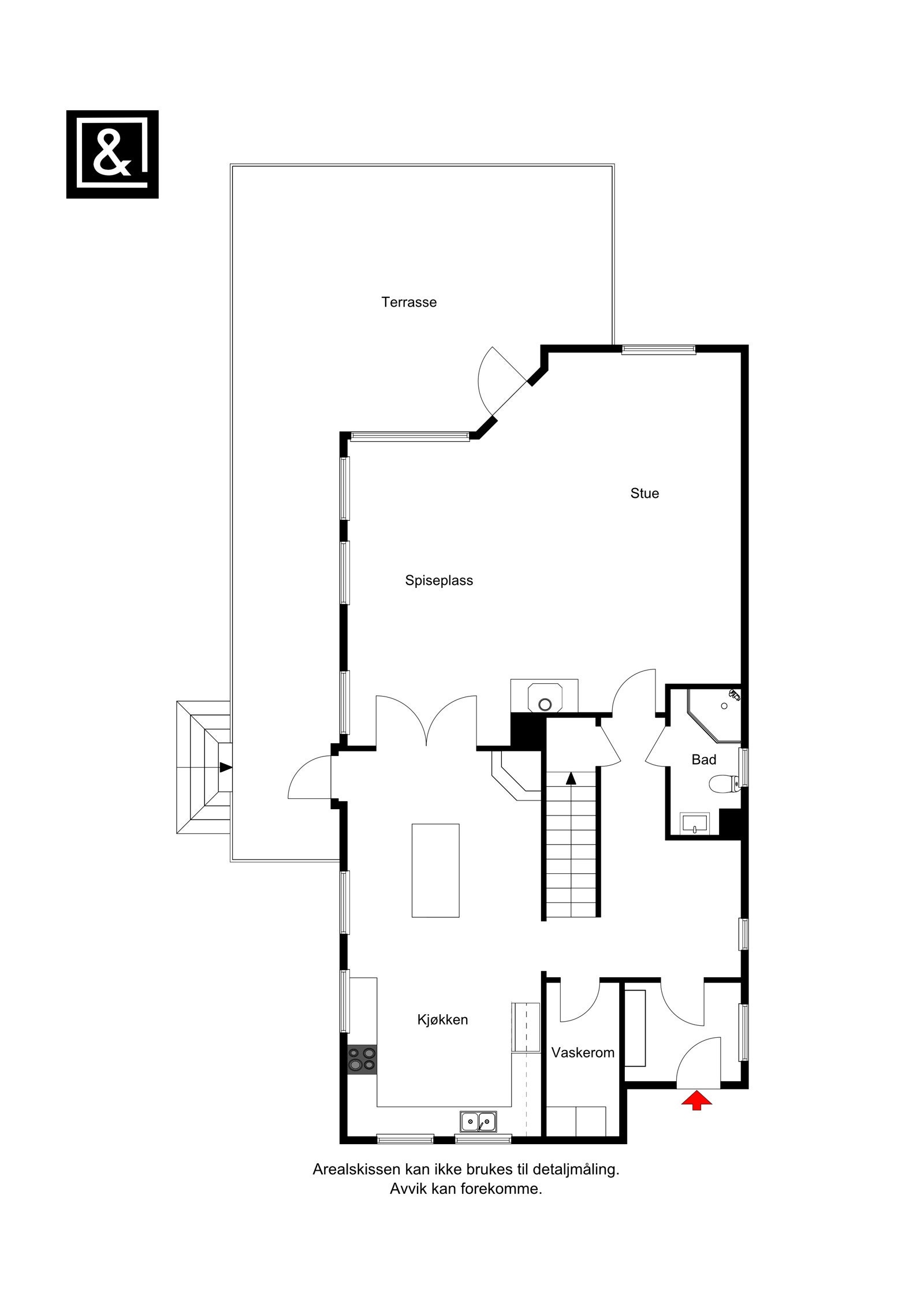 Plantegning 1. etasje Galleribilde