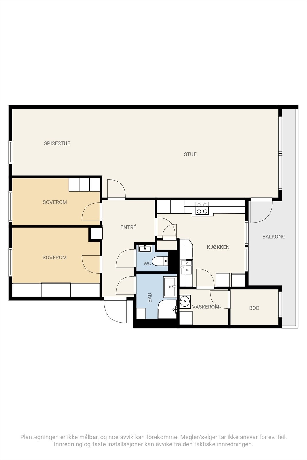 Plantegning av Nøtteveien 7B. Galleribilde