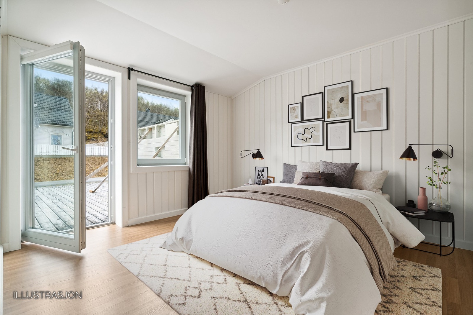 I 2. etasje finner du tre soverom i forskjellige størrelser og et baderom Galleribilde