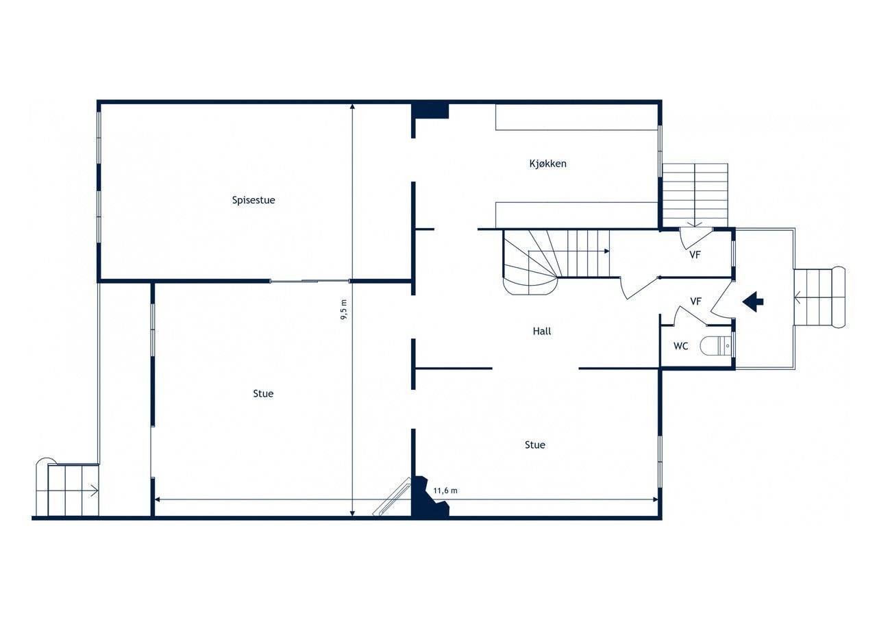 Skisse 1. etasje Galleribilde