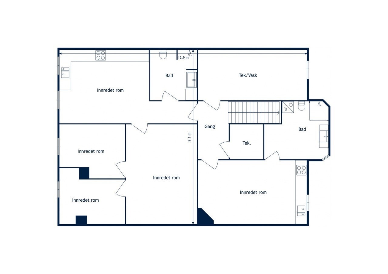 Skisse kjeller Galleribilde