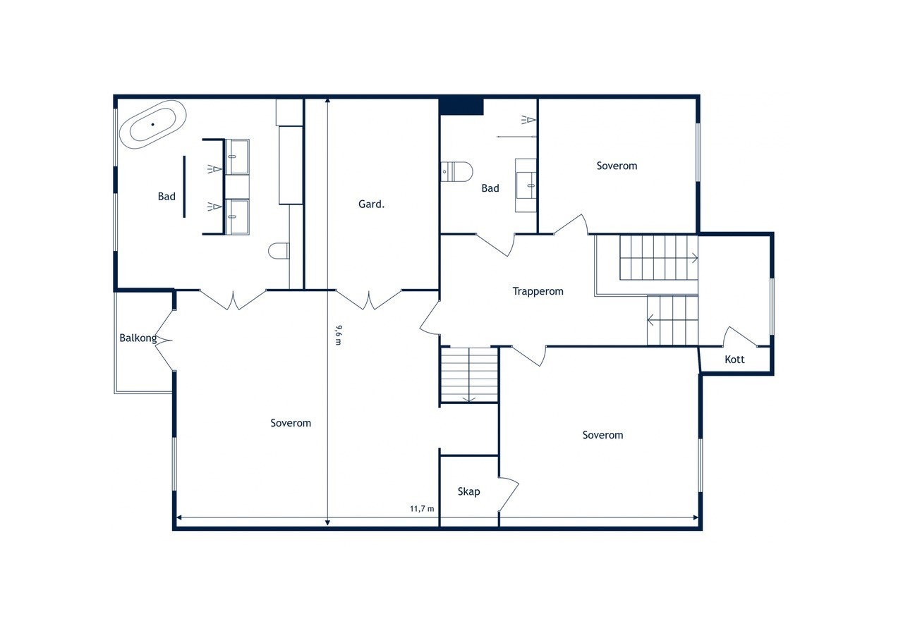 Skisse 2. etasje Galleribilde