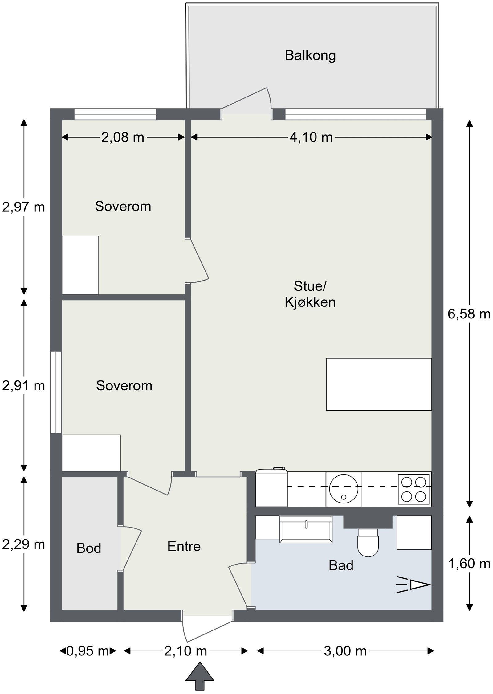 23207 - 1. Etasje - 2D Floor Plan Galleribilde