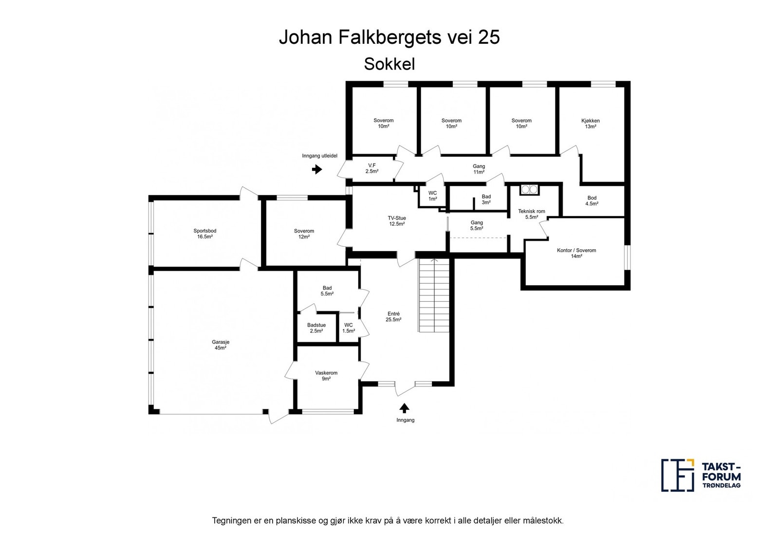 Planskisse sokkel med m2 Galleribilde
