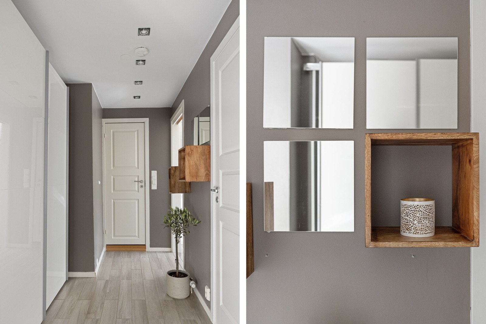 Svært innbydende og romslig entré i leiligheten. Galleribilde