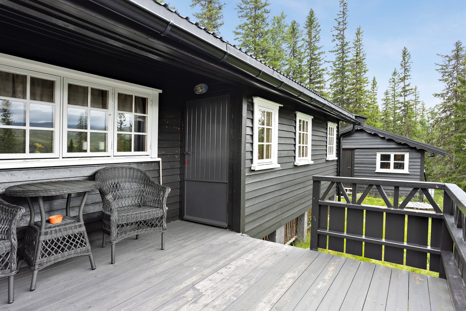 Terrasse og overbygd inngangsparti. Galleribilde