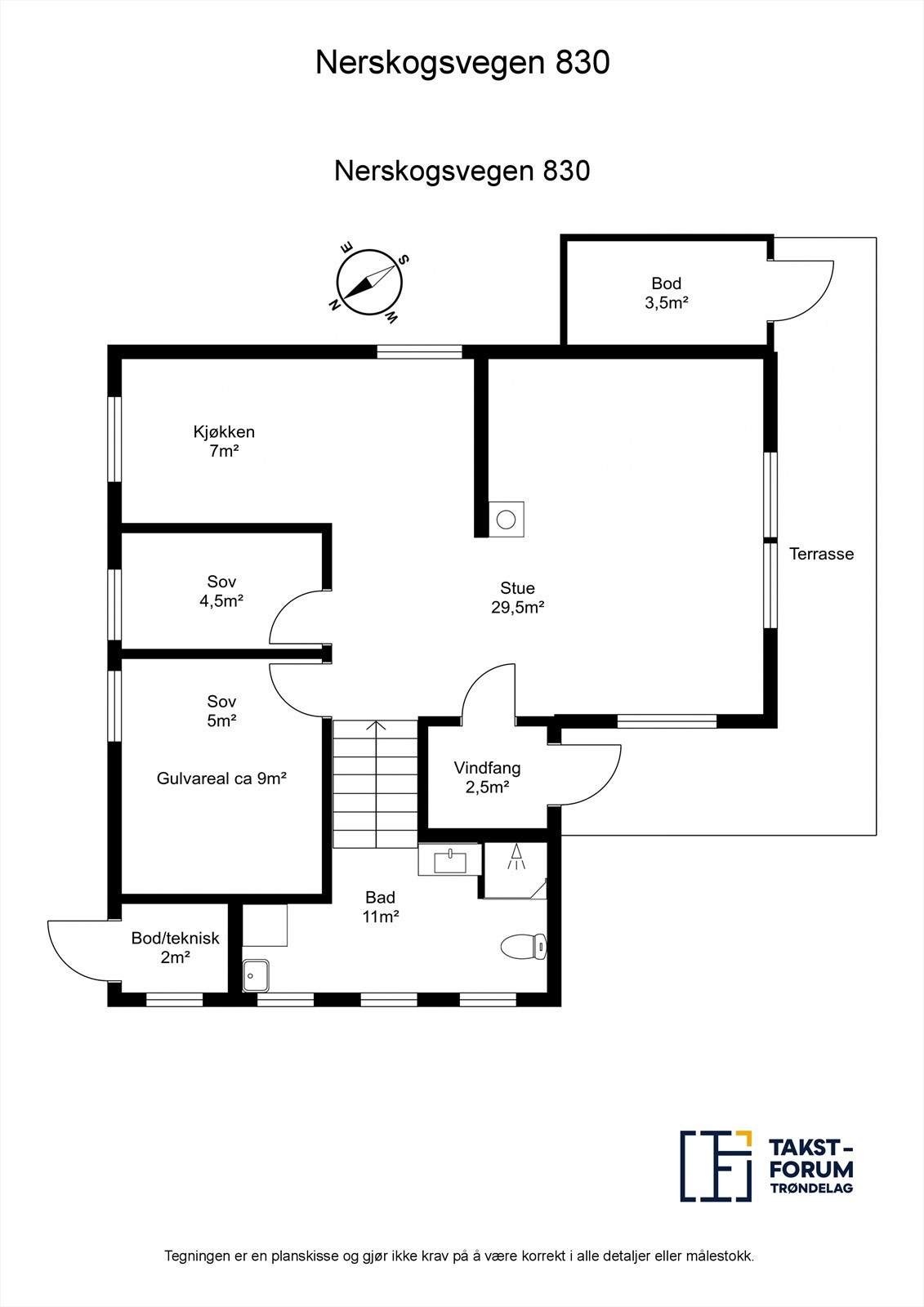 Planskisse hovedhytte. Galleribilde