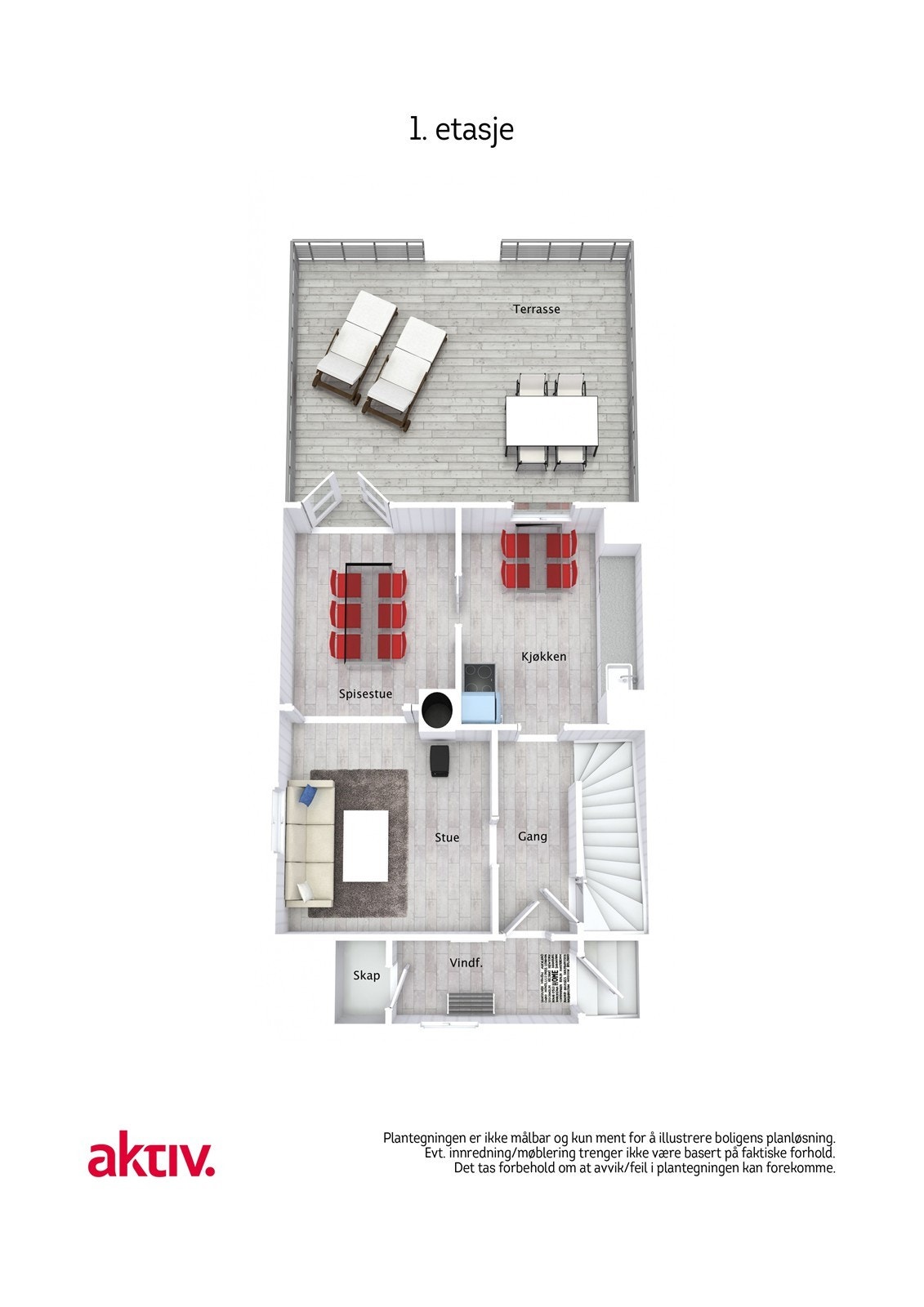 Plantegning 1. etasje Galleribilde