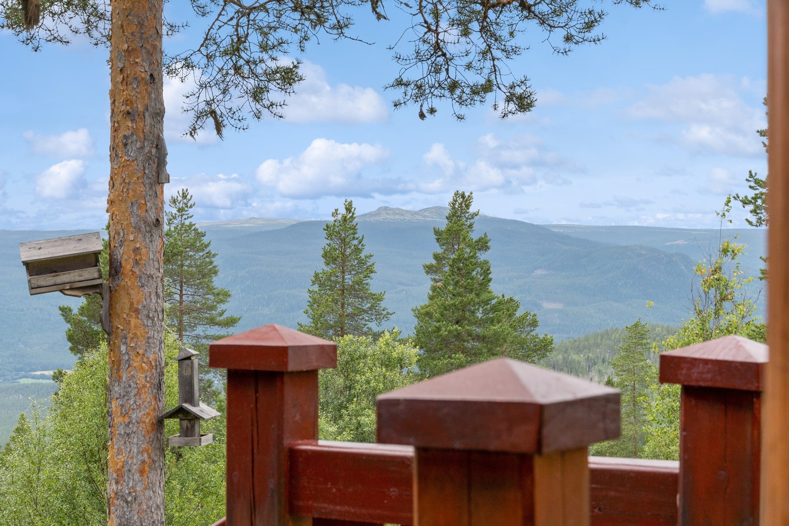 Det er flott utsikt mot fjellene fra terrassen. Galleribilde