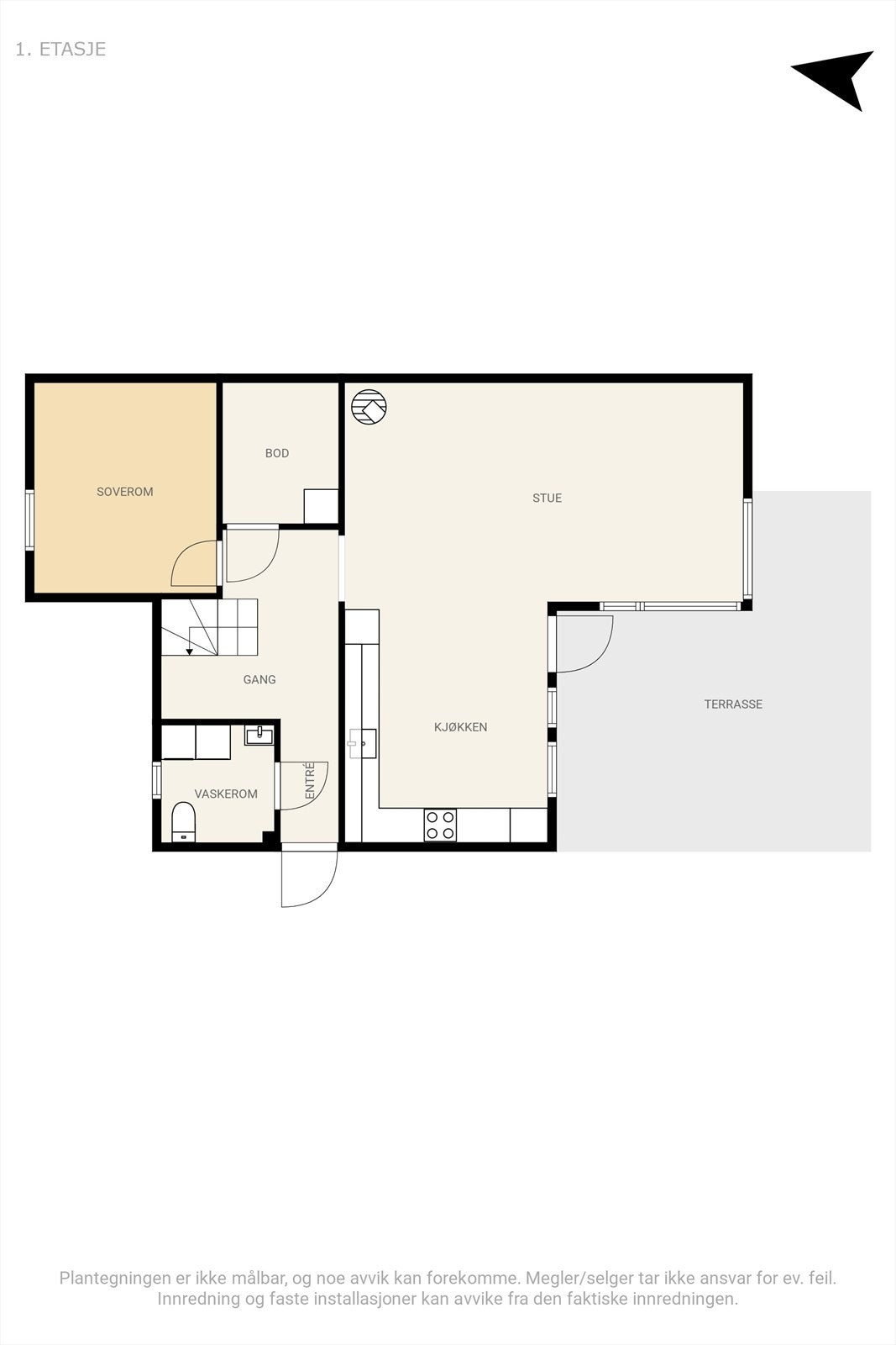 Plantegning 1. etasje Galleribilde