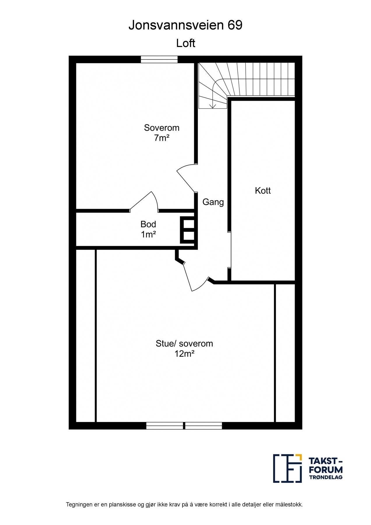 Plantegning loft. Galleribilde