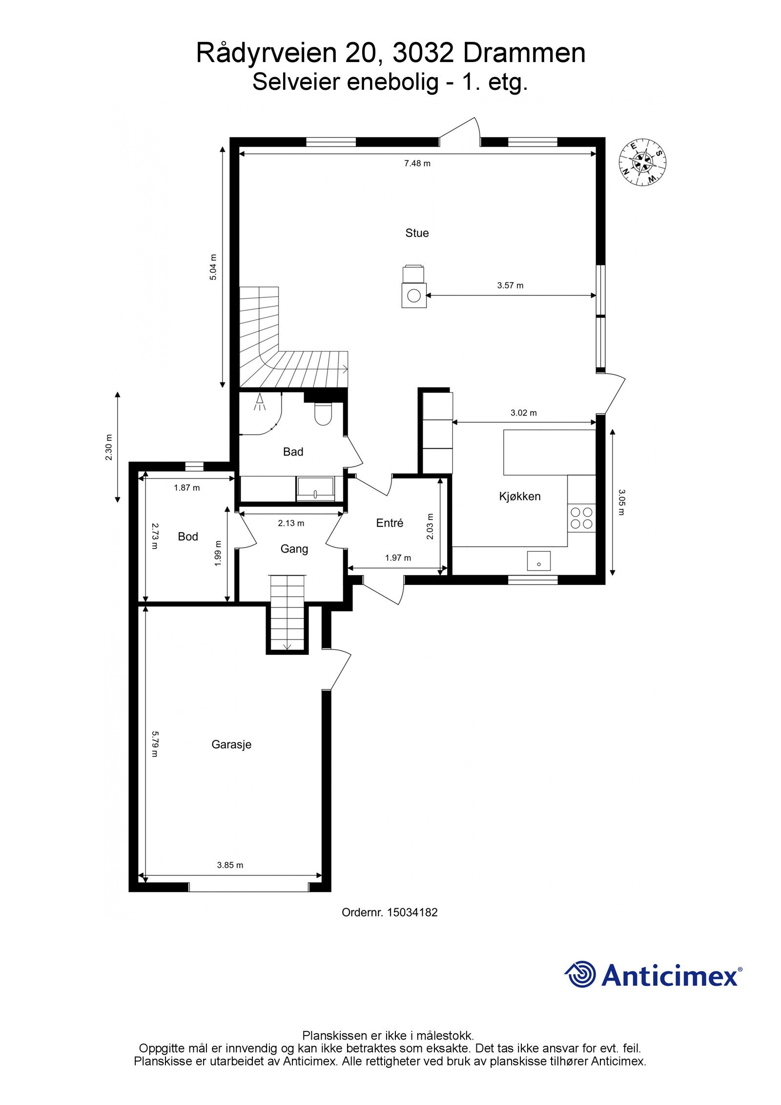 Plantegning 1. etasje Galleribilde