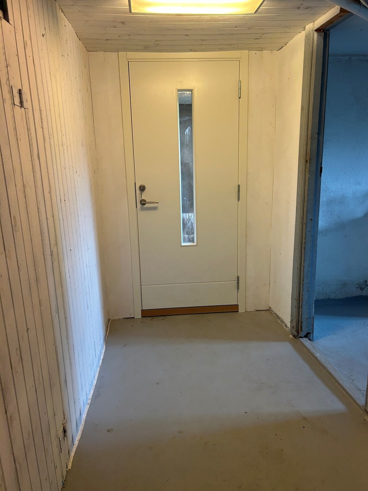 Privat bilde av ny inngangsdør i kjelleretasjen. Galleribilde