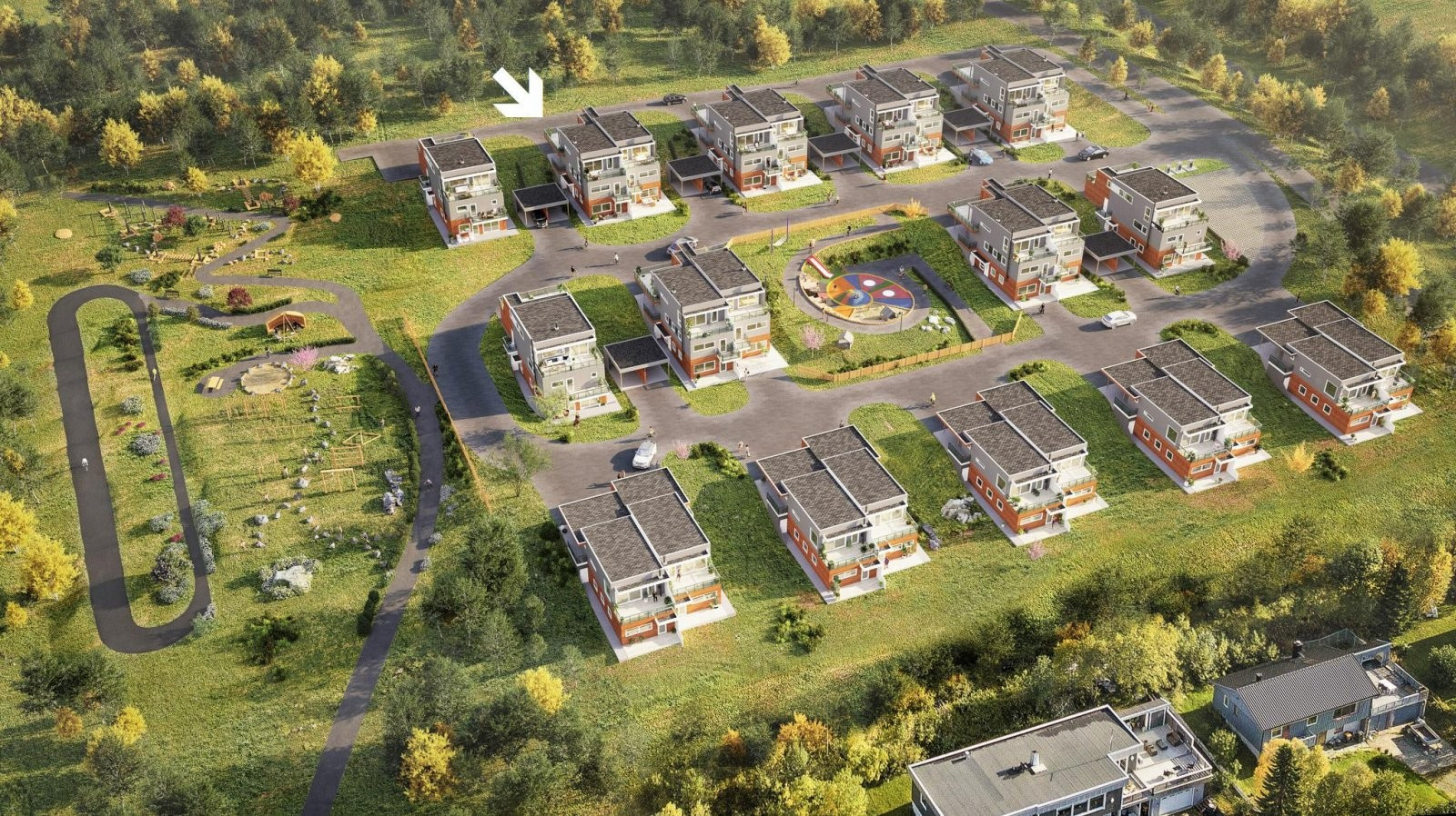 3D illustrasjon over Fagertoppen etter feltet er bygget ut i sin hellhet.