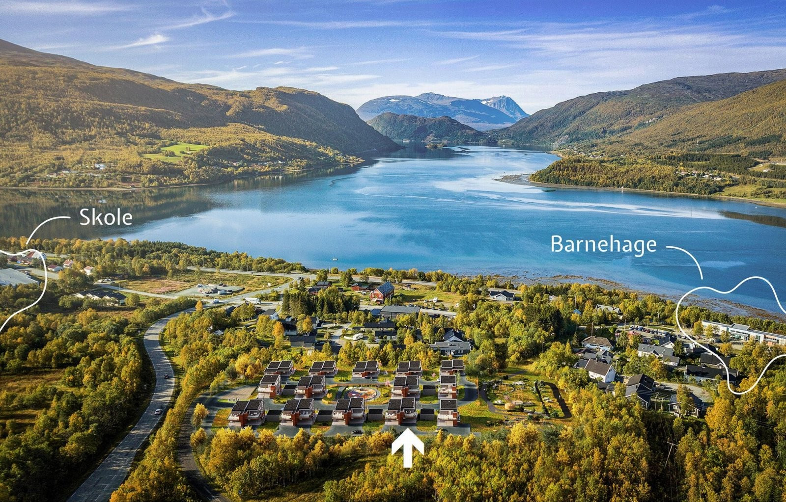 3D illustrasjon over Fagertoppen etter feltet er bygget ut i sin hellhet.