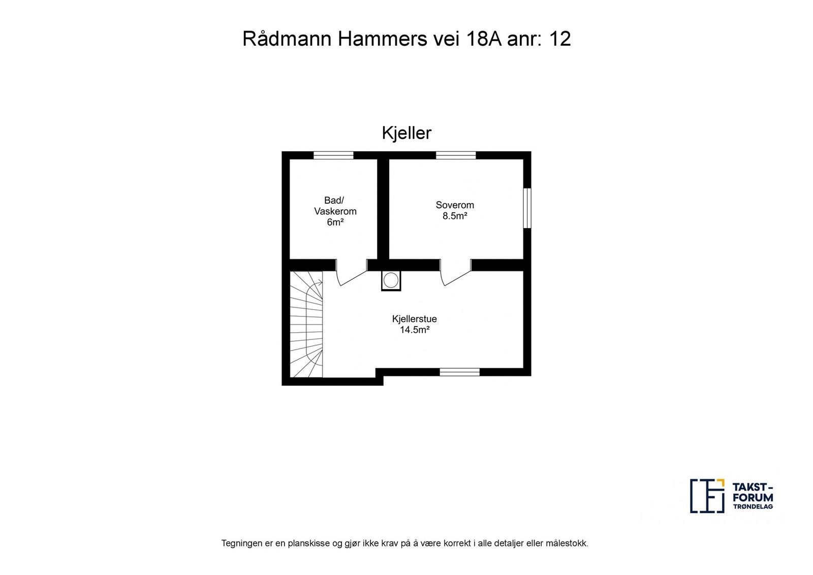 Plantegning kjeller. Galleribilde