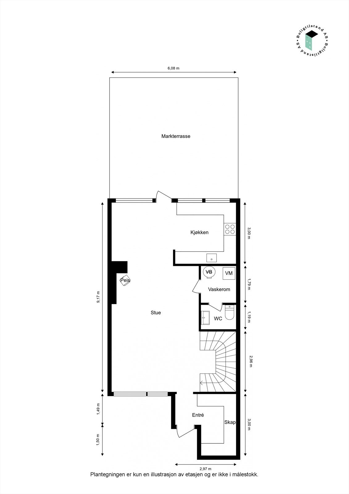 Plantegning 1. etg. Galleribilde