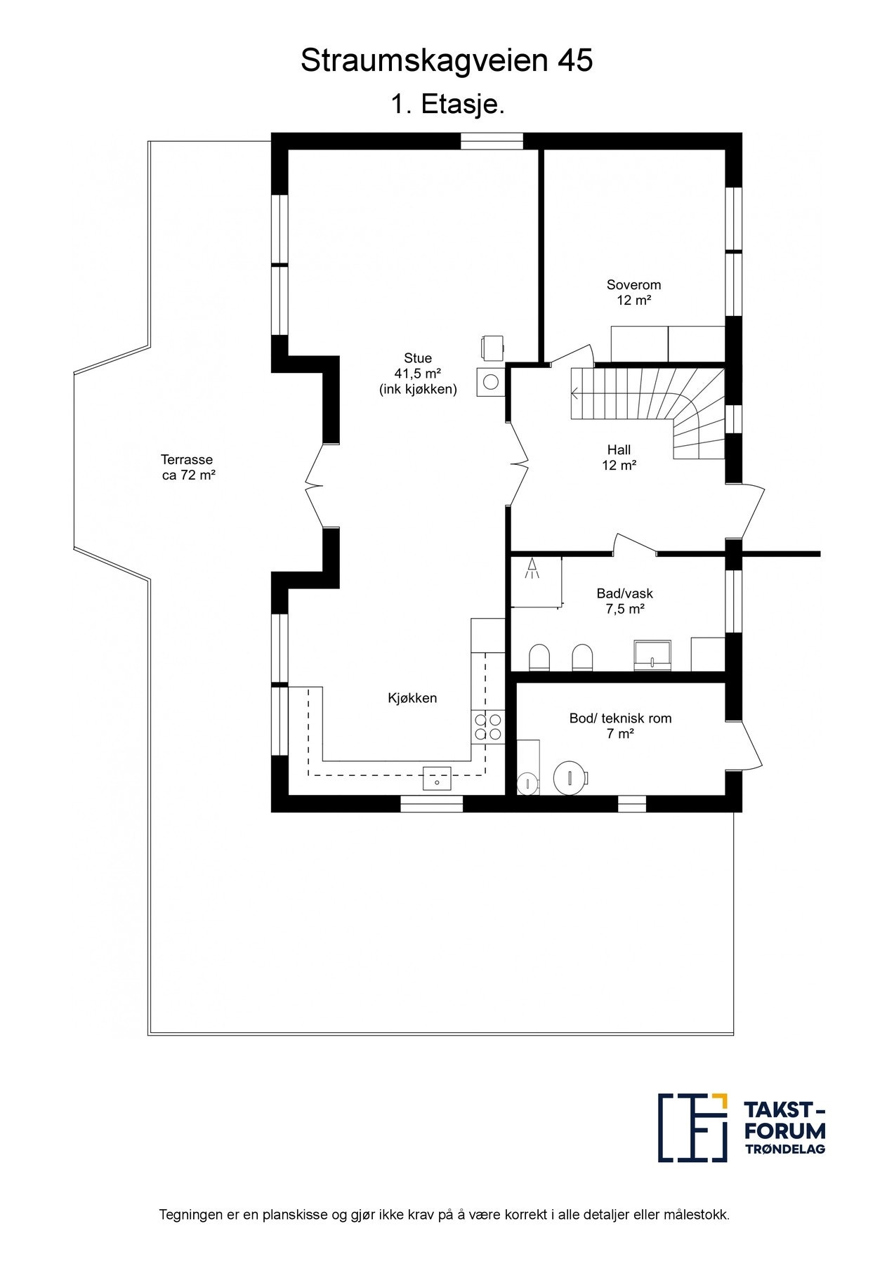 Planskisse hovedetasje Galleribilde