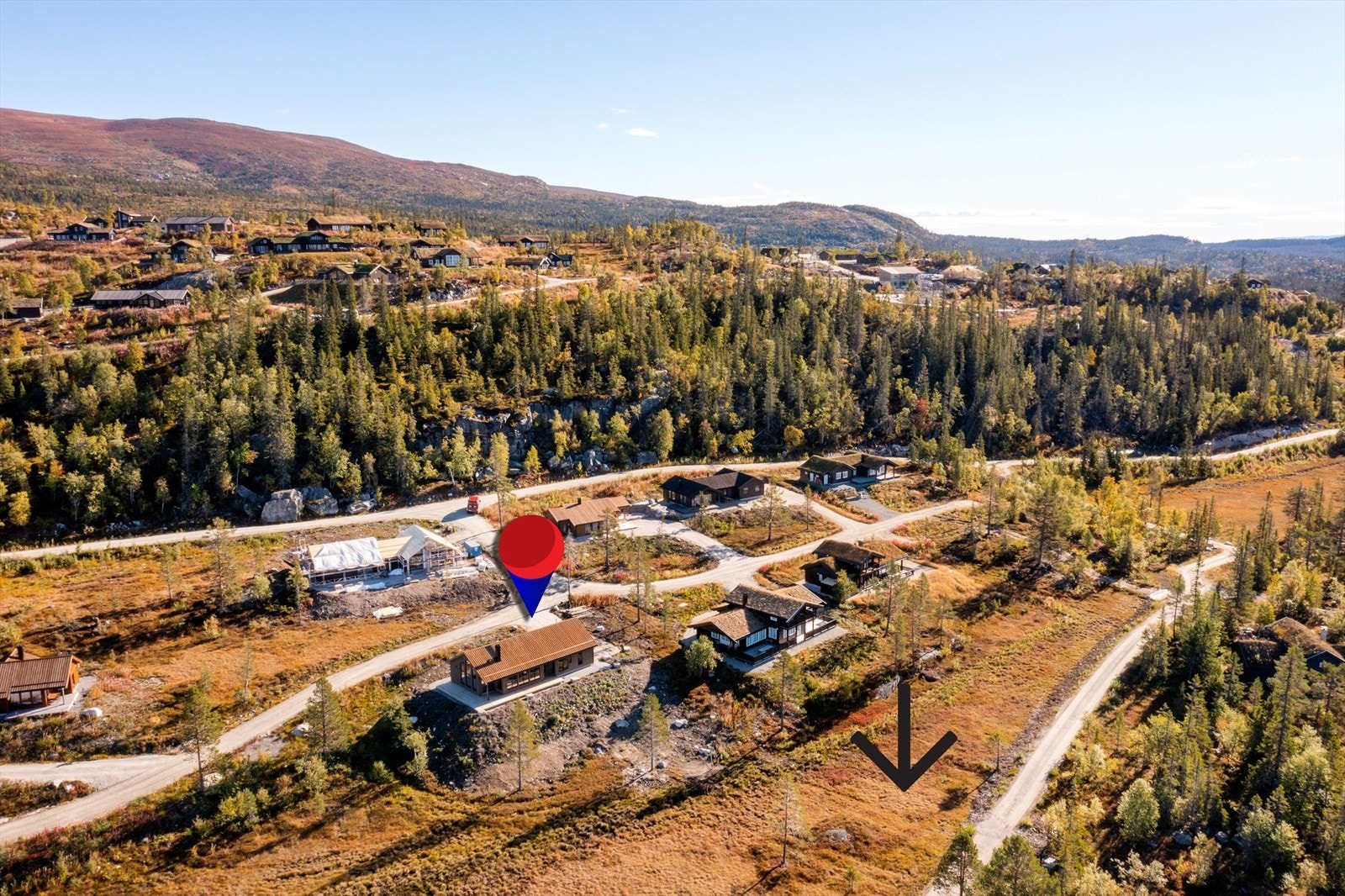 Umiddelbar nærhet til skiløype (sort pil) Galleribilde