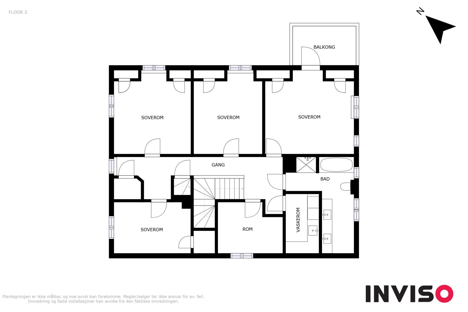 Plantegning 2. etasje - Baarsrudveien 1B Galleribilde