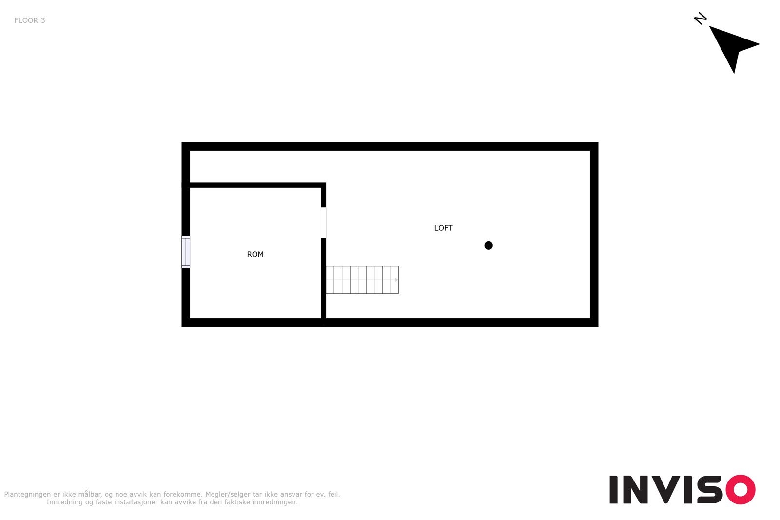 Plantegning loft - Baarsrudveien 1B Galleribilde