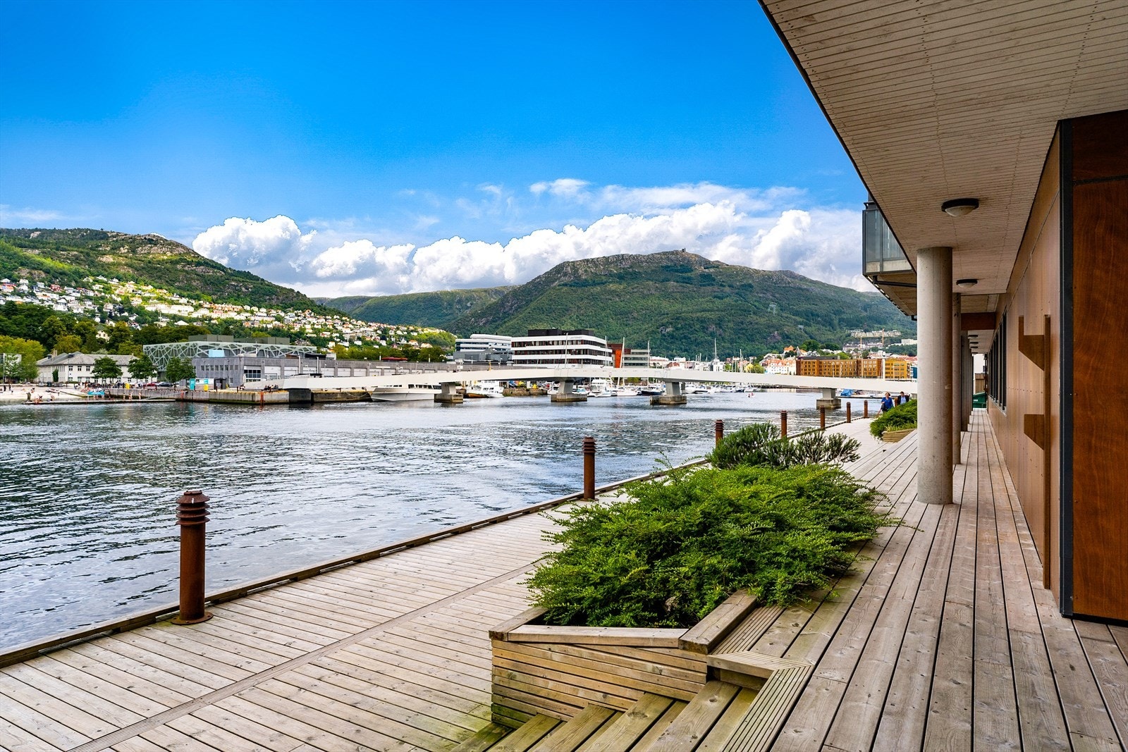 - Her får man både sjø, fjell og sentrum i kort avstand fra leiligheten - Galleribilde